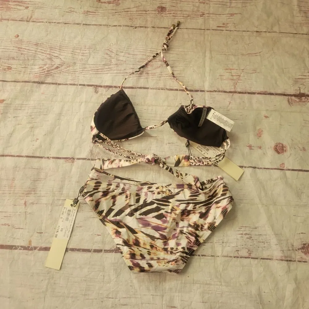 Vitamin A LA Plume Jaydah Braid Bikini Set Size XS/S NWT
